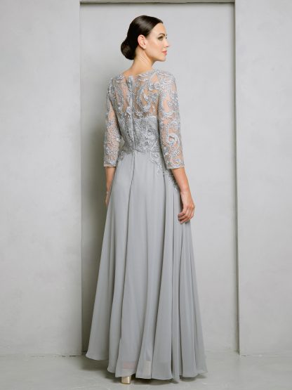 5248 - MAMA LONG CHIFFON GOWN W 3/4 SLEEVE & BACK ZIPPER - Image 11