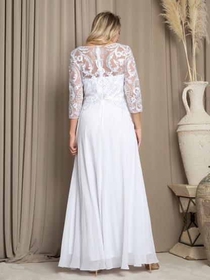 5248 - MAMA LONG CHIFFON GOWN W 3/4 SLEEVE & BACK ZIPPER - Image 10