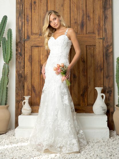 5250-LACE FIT & FLARE GOWN WITH BOLERO AND CORSET BACK - Image 6