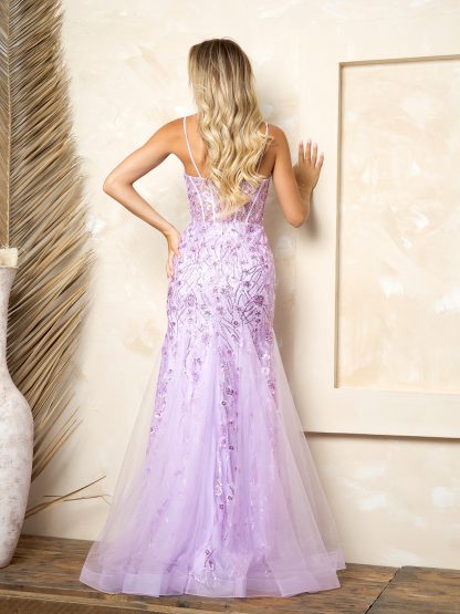 5251 - EMBELLISHED LACE FIT AND FLARE GOWN W ZIPPER BACK - Image 2