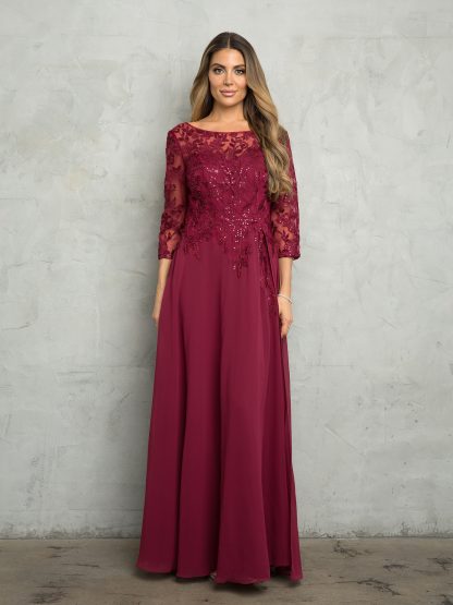5258 - A-LINE MOB GOWN WITH EMBELLISHED TOP AND LAYERED SKIRT, BACK ZIPPER - Image 6