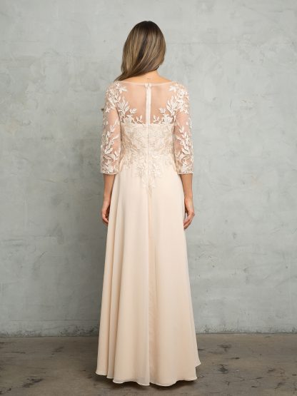 5258 - A-LINE MOB GOWN WITH EMBELLISHED TOP AND LAYERED SKIRT, BACK ZIPPER - Image 3