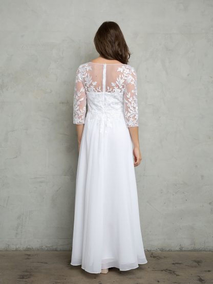 5258 - A-LINE MOB GOWN WITH EMBELLISHED TOP AND LAYERED SKIRT, BACK ZIPPER - Image 5