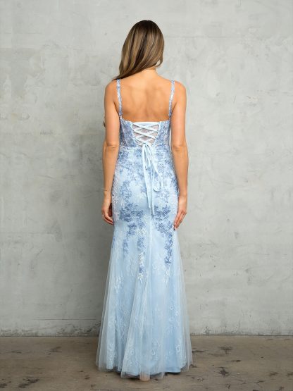5259 - EMBELLISHED LACE W CORSET BONING BODICE WITH FRONT SLIT AND CORSET TIE BACK - Image 4