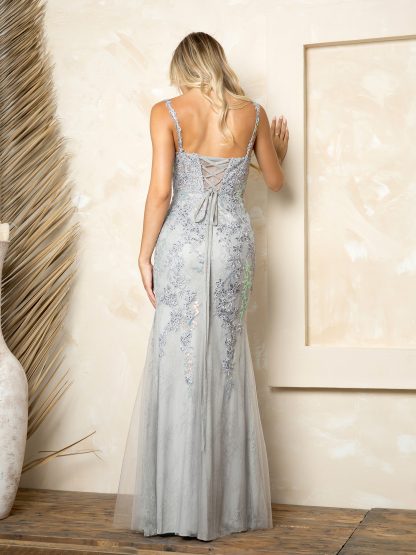5259 - EMBELLISHED LACE W CORSET BONING BODICE WITH FRONT SLIT AND CORSET TIE BACK - Image 9