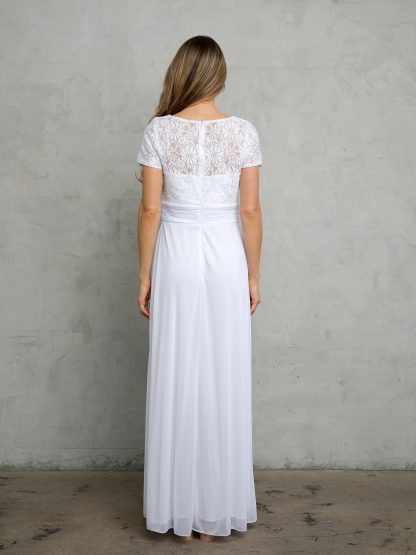 3486 - SHORT SLEEVE MAMA LACE AND STRETCH CHIFFON DRESS - Image 10