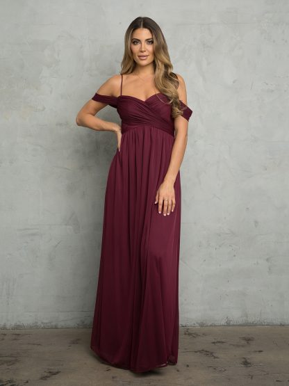3494 - OFF SHOULDER CHIFFON MATT JERSEY BM AND MATERNITY DRESS - Image 5
