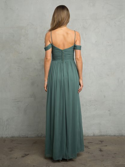 3494 - OFF SHOULDER CHIFFON MATT JERSEY BM AND MATERNITY DRESS - Image 3