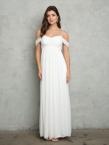 3494 - OFF SHOULDER CHIFFON MATT JERSEY BM AND MATERNITY DRESS - Image 4