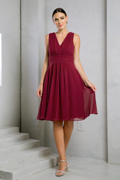 3495 - SLEEVELESS MINI CHIFFON DRESS WITH BACK ZIPPER - Image 7