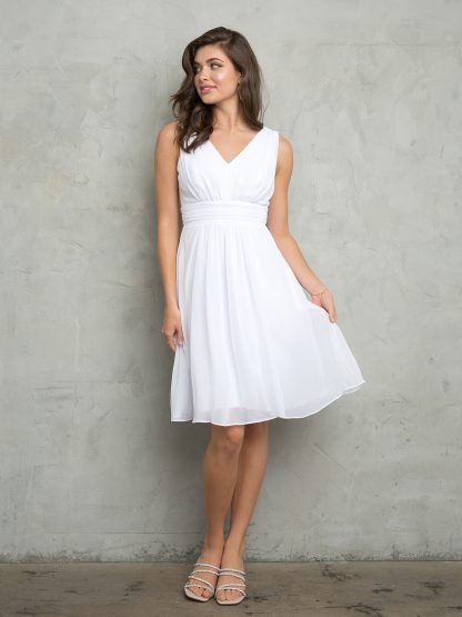 3495 - SLEEVELESS MINI CHIFFON DRESS WITH BACK ZIPPER