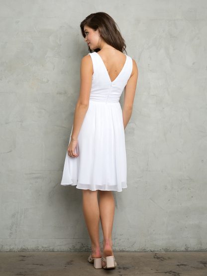 3495 - SLEEVELESS MINI CHIFFON DRESS WITH BACK ZIPPER - Image 5