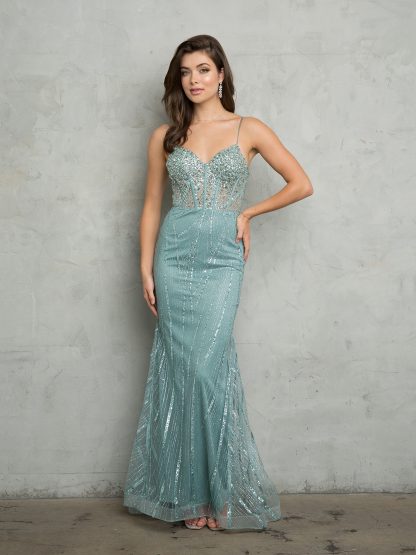5263 - GLITTER CORSET BODICE WITH SPAGHETTI STRAP AND CORSET TIE BACK - Image 6