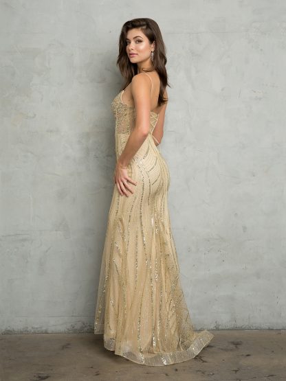 5263 - GLITTER CORSET BODICE WITH SPAGHETTI STRAP AND CORSET TIE BACK - Image 2