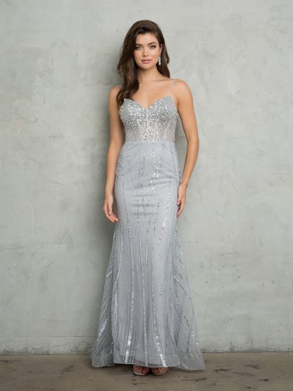5263 - GLITTER CORSET BODICE WITH SPAGHETTI STRAP AND CORSET TIE BACK - Image 5
