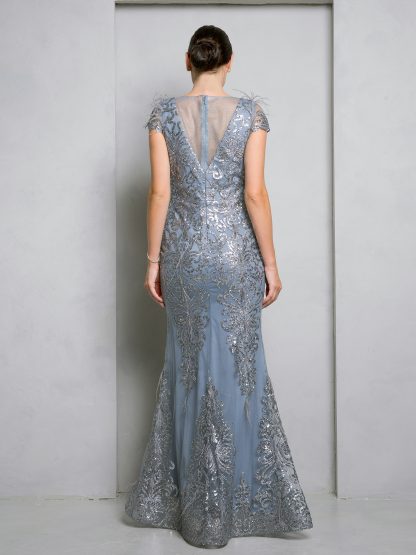 5266 - GLITTER EMBELLISHMENT GOWN WITH BACK ZIPPER - Image 7