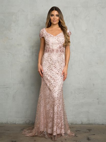 5266 - GLITTER EMBELLISHMENT GOWN WITH BACK ZIPPER - Image 5