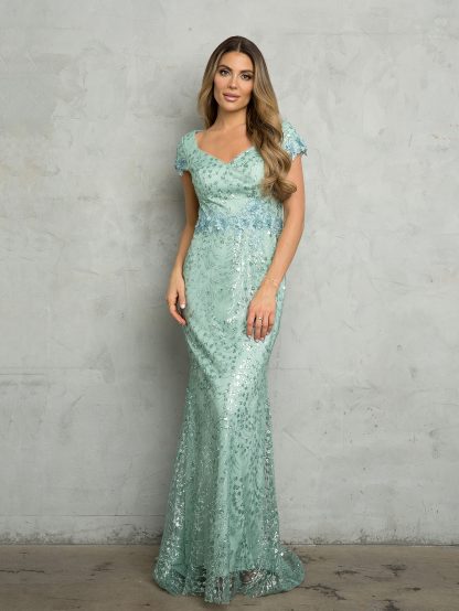 5266 - GLITTER EMBELLISHMENT GOWN WITH BACK ZIPPER - Image 6