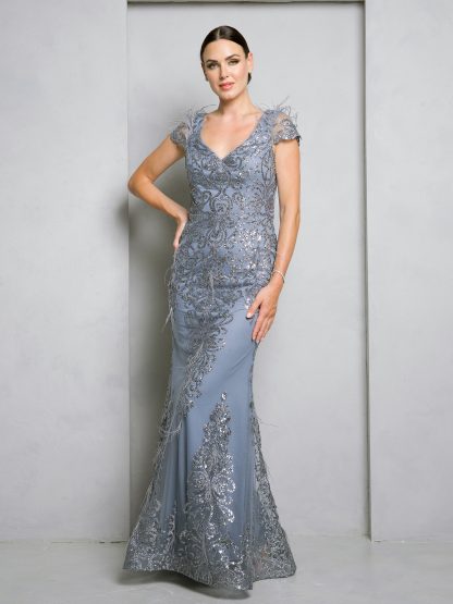 5266 - GLITTER EMBELLISHMENT GOWN WITH BACK ZIPPER - Image 8