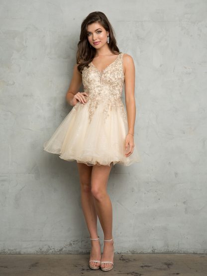 5267 - MINI EMBROIDERED AND LAYERED GLITTERD MESH TULLE DRESS W CORSET BACK - Image 4