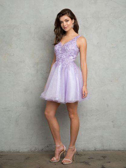 5267 - MINI EMBROIDERED AND LAYERED GLITTERD MESH TULLE DRESS W CORSET BACK
