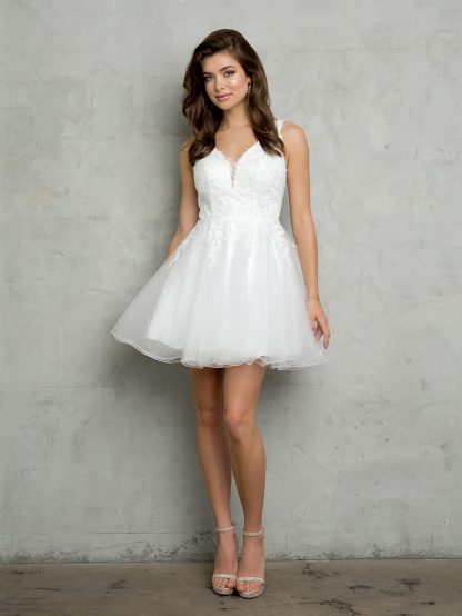 5267 - MINI EMBROIDERED AND LAYERED GLITTERD MESH TULLE DRESS W CORSET BACK - Image 8