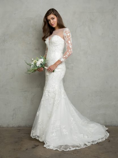 5268 - 2PC STRAPLESS LACE WEDDING GOWN WITH CORSET BACK WITH BUTTON BACK BOLERO - Image 4