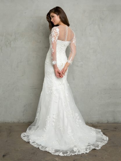 5268 - 2PC STRAPLESS LACE WEDDING GOWN WITH CORSET BACK WITH BUTTON BACK BOLERO - Image 5