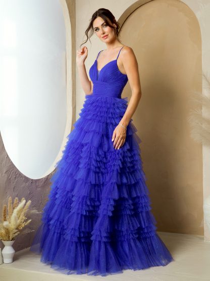 5272 - GLITTERED TULLE BALLGOWN WITH TIERED LAYERS - Image 4