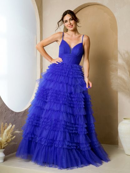 5272 - GLITTERED TULLE BALLGOWN WITH TIERED LAYERS
