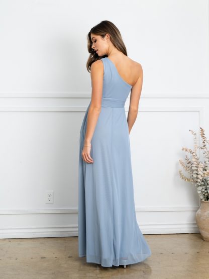 3516 - ONE SHOULDER STRETCH CHIFFON BM DRESS - Image 6