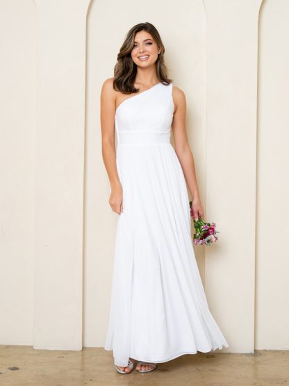 3516 - ONE SHOULDER STRETCH CHIFFON BM DRESS - Image 3