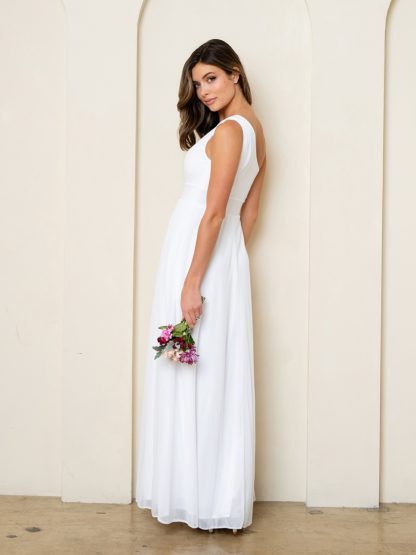 3516 - ONE SHOULDER STRETCH CHIFFON BM DRESS - Image 2
