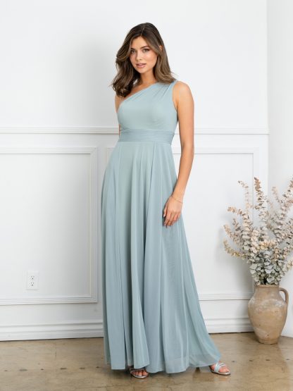 3516 - ONE SHOULDER STRETCH CHIFFON BM DRESS - Image 5