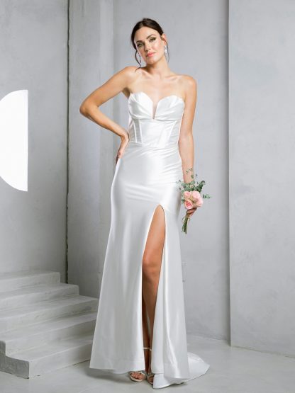 3518 - CHARMEUSE SPAN WEDDING DRESS WITH CORSET BODICE