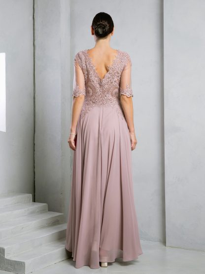 5271 - MAMA CHIFFON GOWN WITH TONE/TONE EMBELLISHED BODICE - Image 2