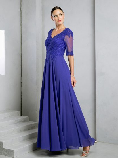 5271 - MAMA CHIFFON GOWN WITH TONE/TONE EMBELLISHED BODICE - Image 7