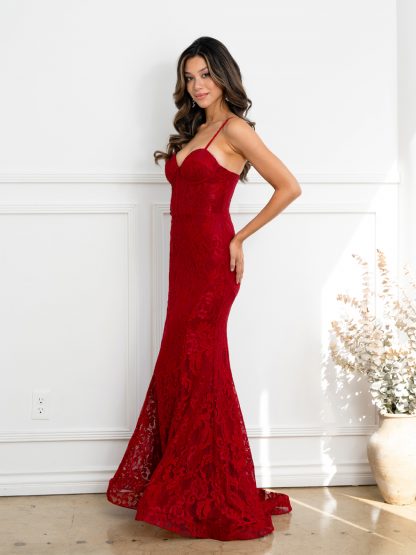 5277 - SLEEVELESS LACE FIT AND FLARE DRESS - Image 6
