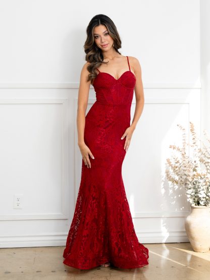 5277 - SLEEVELESS LACE FIT AND FLARE DRESS - Image 5