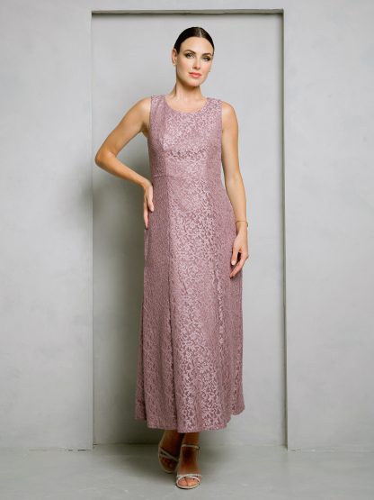 3504 | 2 PIECE LACE TEA LENGTH DRESS AND JACKET SET - Image 7