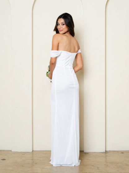 3510 | SOLID, STRAPLESS OFF SHOULDER STYLE FITTED GOWN - Image 6