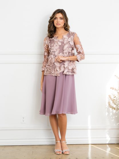 3524 | One-piece gown with back zip, faux 3 piece skirt, tank and jacket set - Image 6
