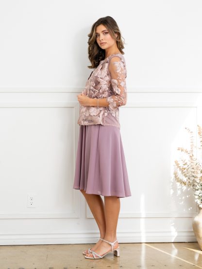 3524 | One-piece gown with back zip, faux 3 piece skirt, tank and jacket set - Image 5