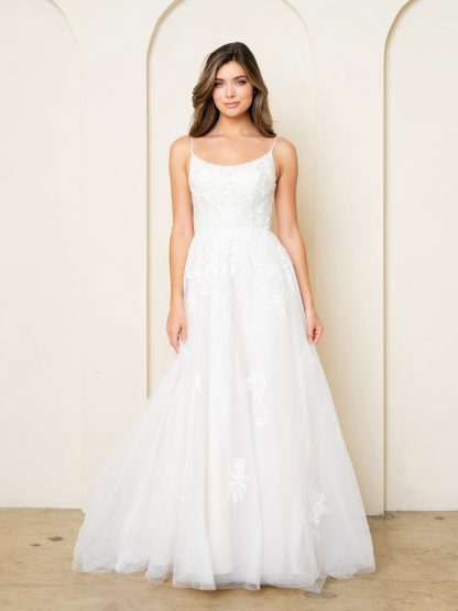5296 | Sleeveless a-line tulle and lace wedding gown - Image 7