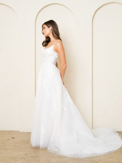 5296 | Sleeveless a-line tulle and lace wedding gown - Image 6
