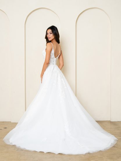 5296 | Sleeveless a-line tulle and lace wedding gown - Image 2