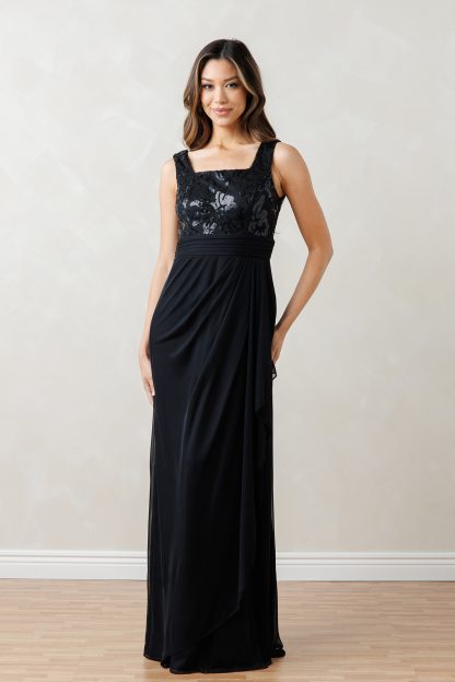 3531 | 2 PC SEQUIN LACE BOLERO AND DRESS SET - Image 5