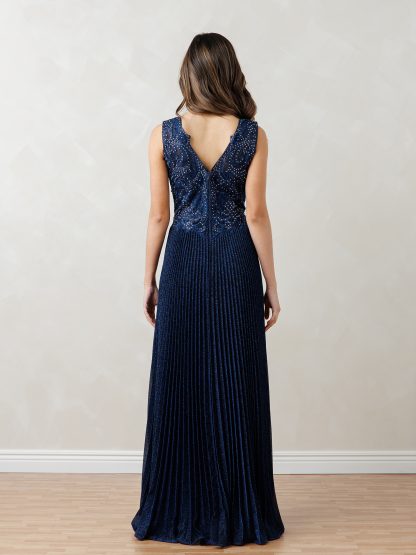 5297 | 2 PIECE PLEATED DRESS WITH MATCHING BOLERO SET - Image 5