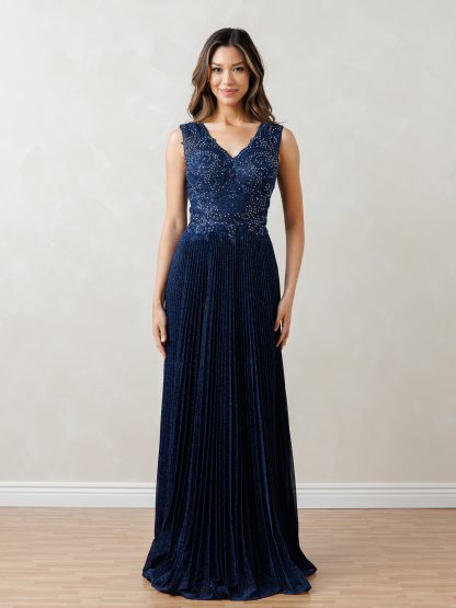 5297 | 2 PIECE PLEATED DRESS WITH MATCHING BOLERO SET - Image 2