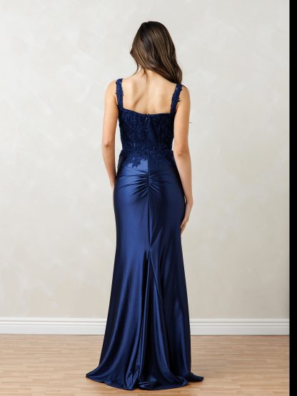 5298 | 2 PC STRETCH SATIN DRESS AND BOLERO SET - Image 6